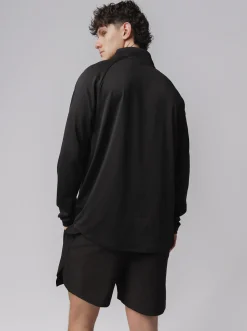 Pursuit of Happiness Training|Tees & Singlets-1/4 Zip Performance Long Sleeve In Black