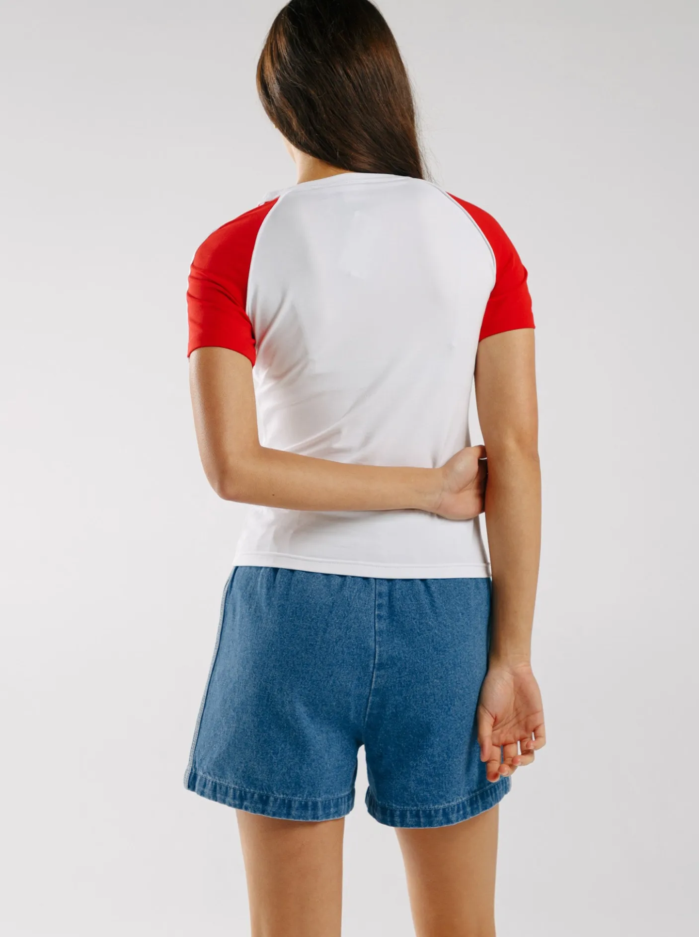 Women adidas Originals Shorts-Adicolor Denim Firebird Shorts