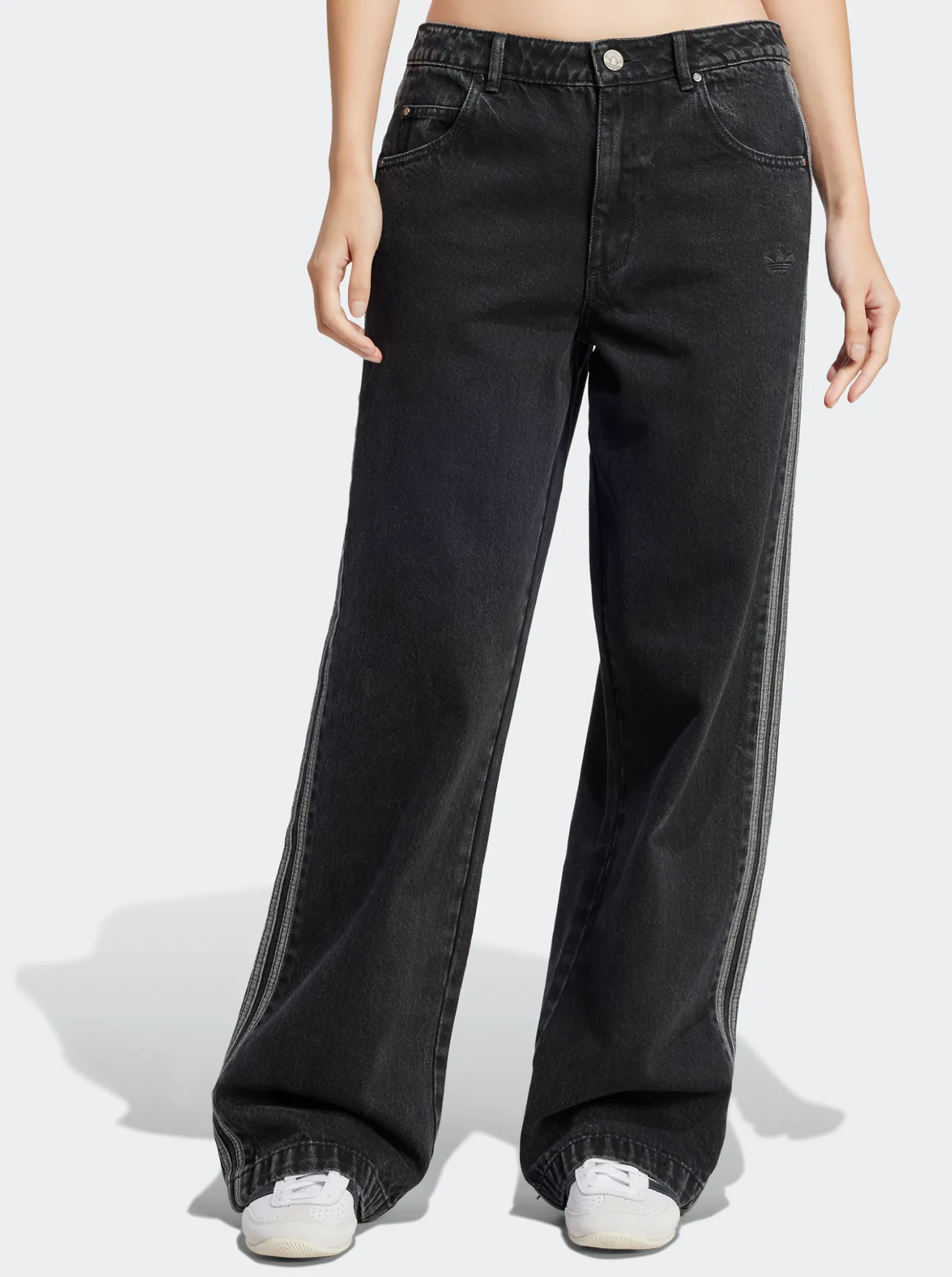 Women adidas Originals Pants & Sweats-Adicolor Denim 3-Stripes Track Pant