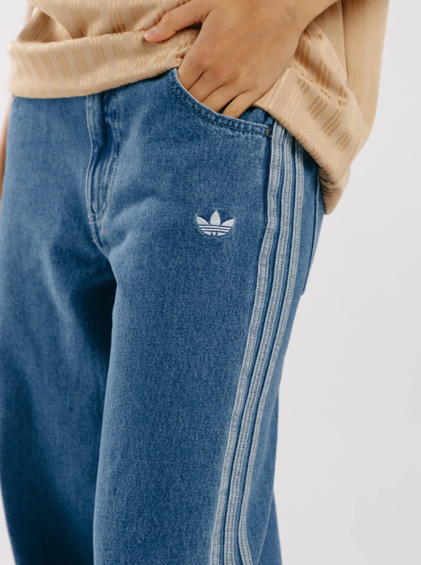 Women adidas Originals Pants & Sweats-Adicolor Denim 3-Stripes Track Pants