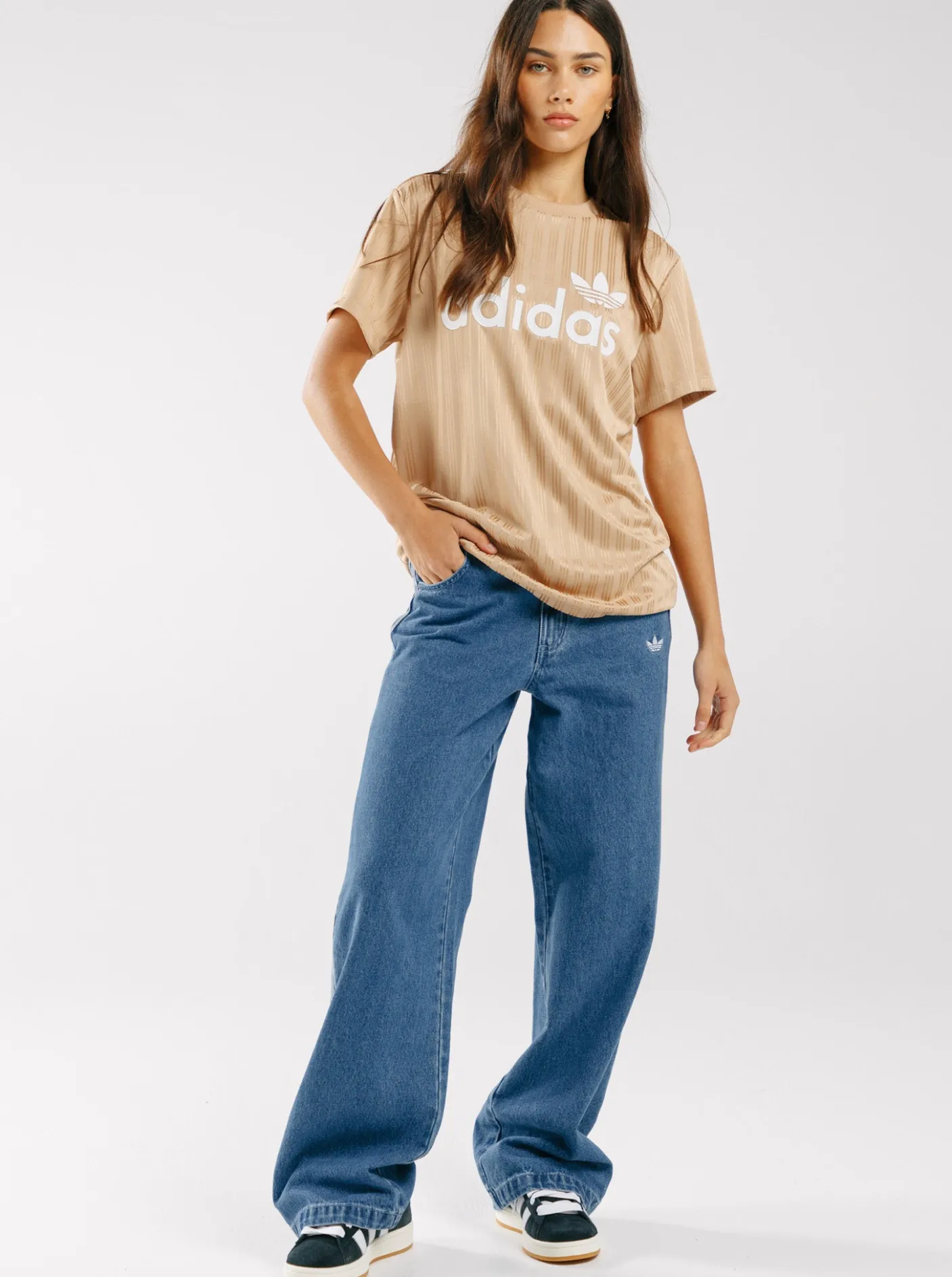 Women adidas Originals Pants & Sweats-Adicolor Denim 3-Stripes Track Pants
