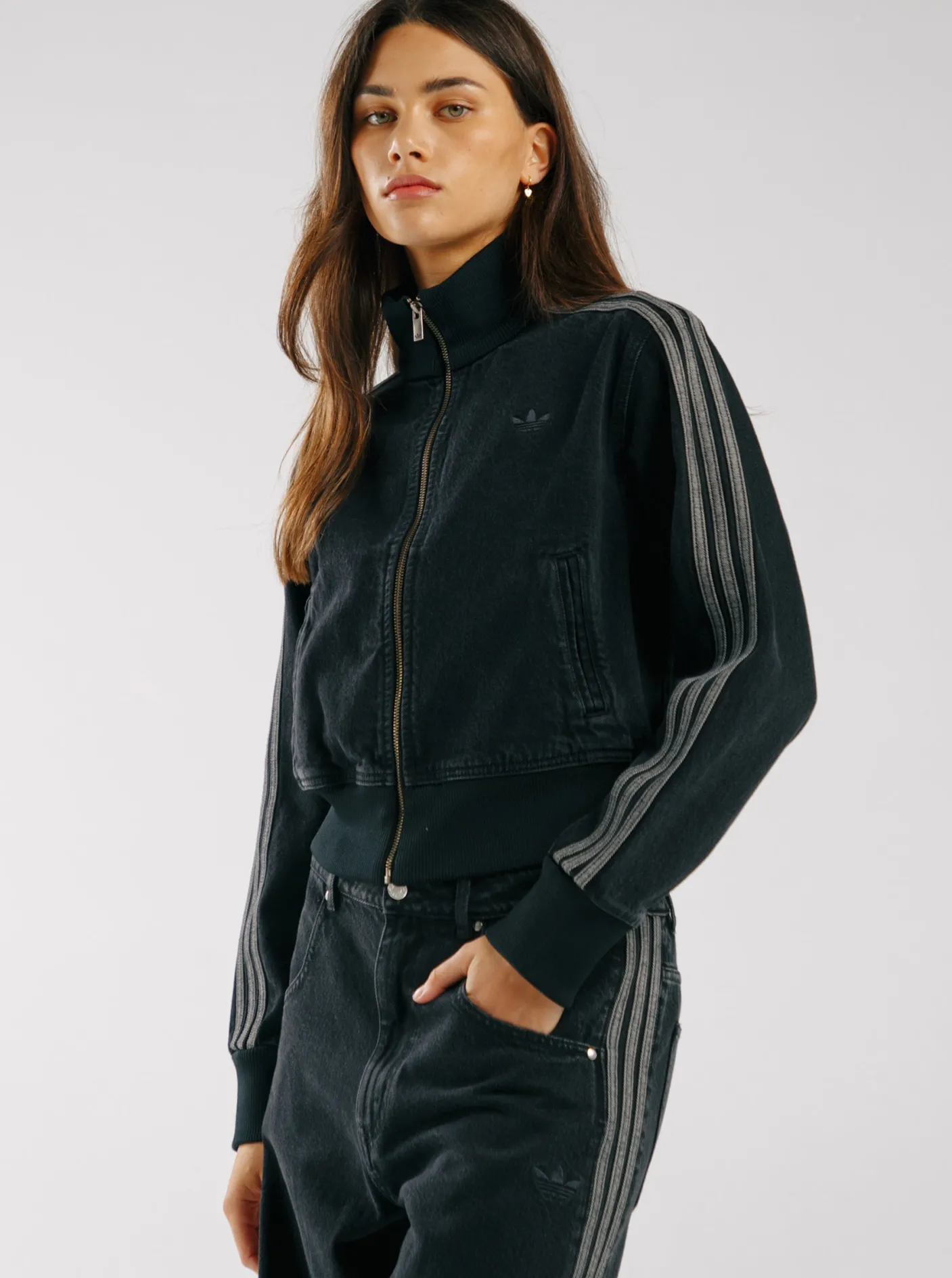 Women adidas Originals Jackets & Vests-Adicolor Denim Track Top