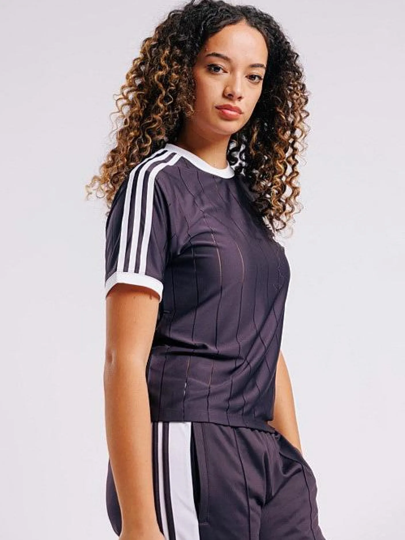 Women adidas Originals Tees & Tanks-Adicolor 3-Stripes Pinstripe T-Shirt