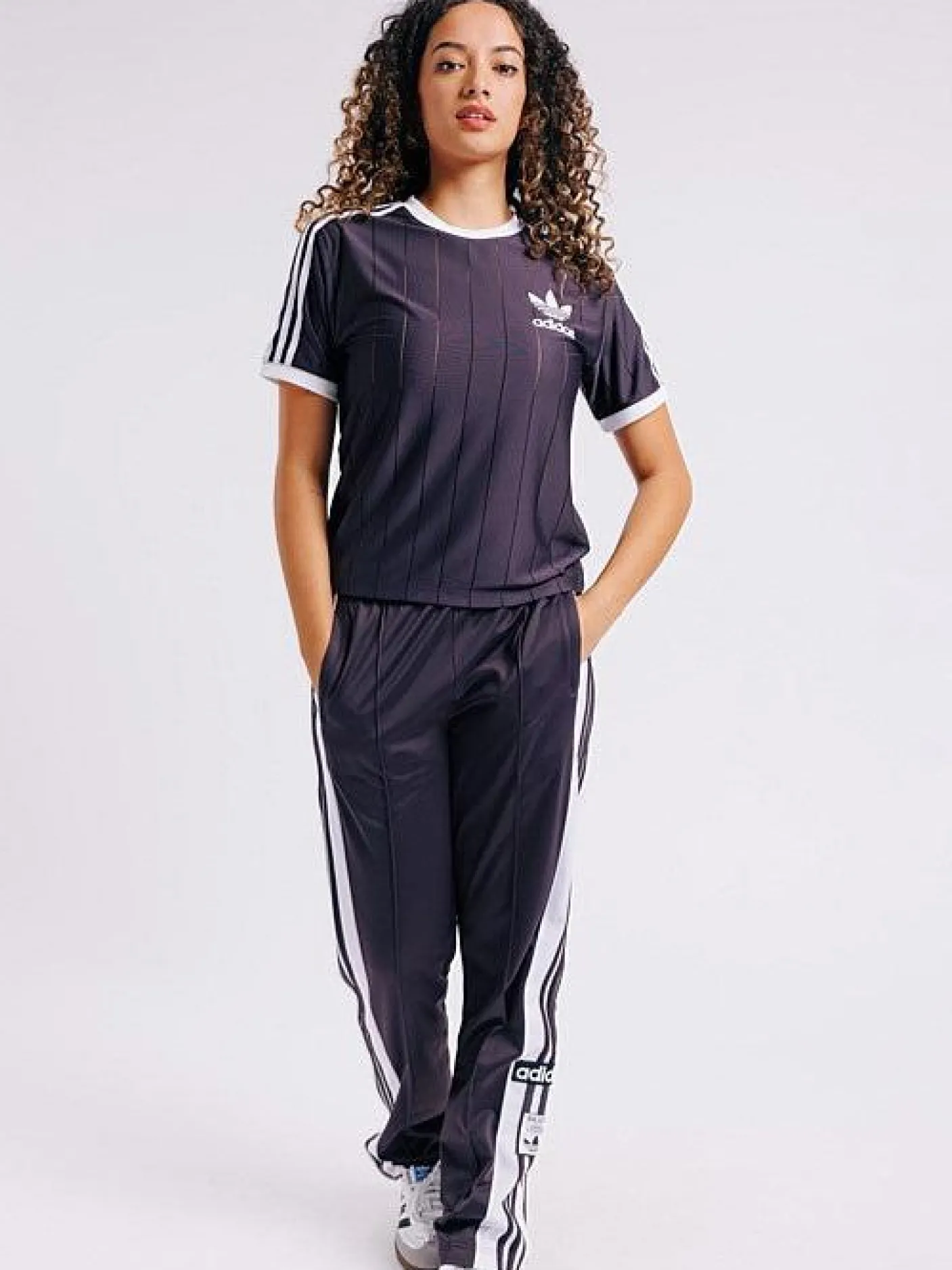 Women adidas Originals Tees & Tanks-Adicolor 3-Stripes Pinstripe T-Shirt