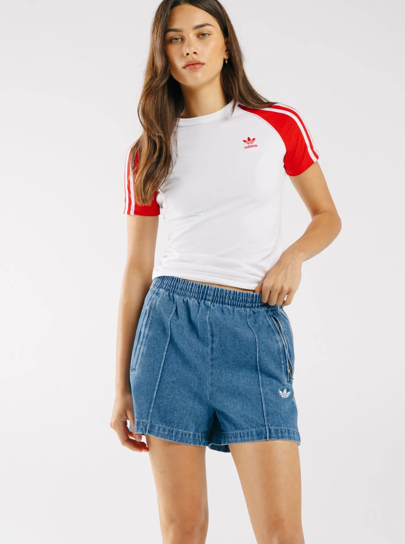 Women adidas Originals Tees & Tanks-Adicolor 3-Stripes Raglan Slim T-Shirt