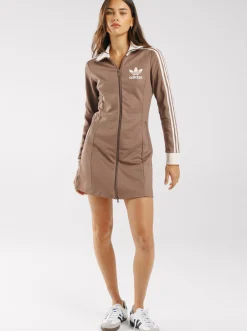 Women adidas Originals Dresses-Adicolor 3-Stripes Track Top Dress