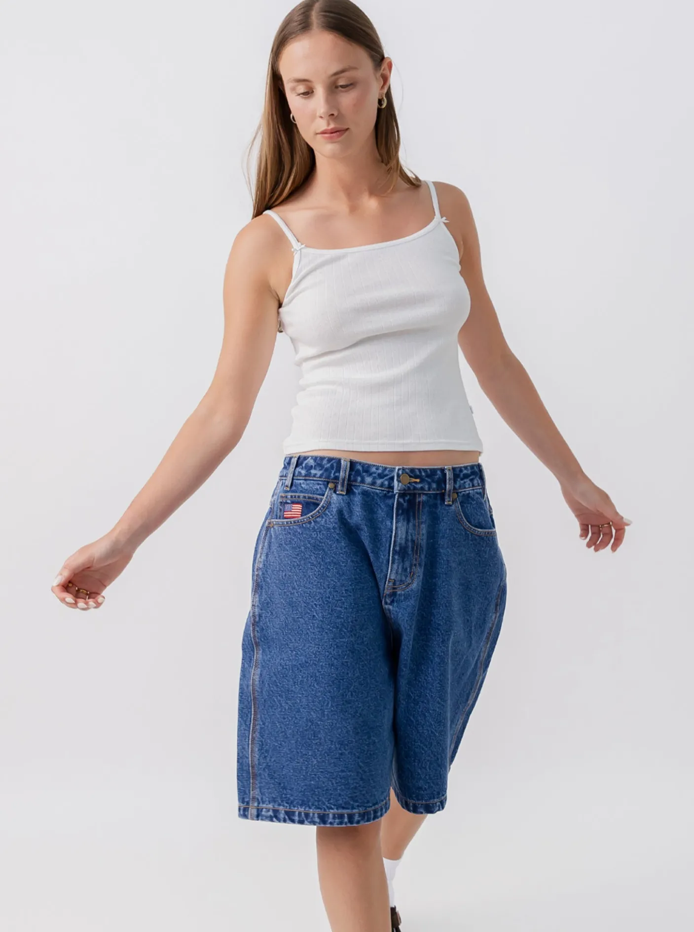 Women LA Vintage Shorts|Shorts-Baggy Denim Shorts