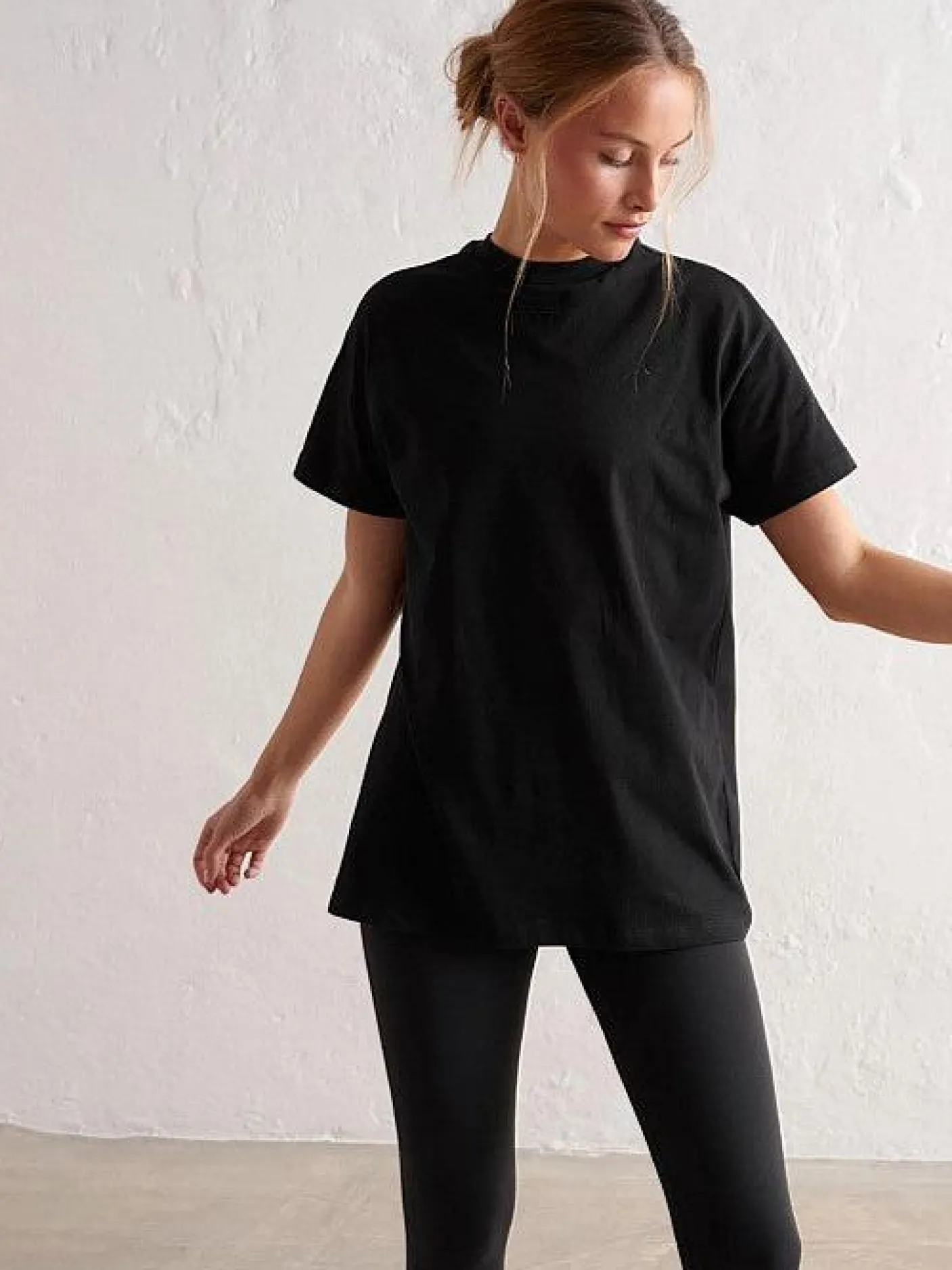 Women Aimn Tees & Tanks-Black Boyfriend T-Shirt