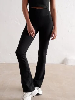 Women Aimn Tights-Black Sense Flare Tights