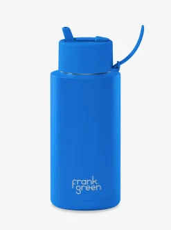 Frank Green Water Bottles-Ceramic Reusable Bottle Blue Lagoon 34oz