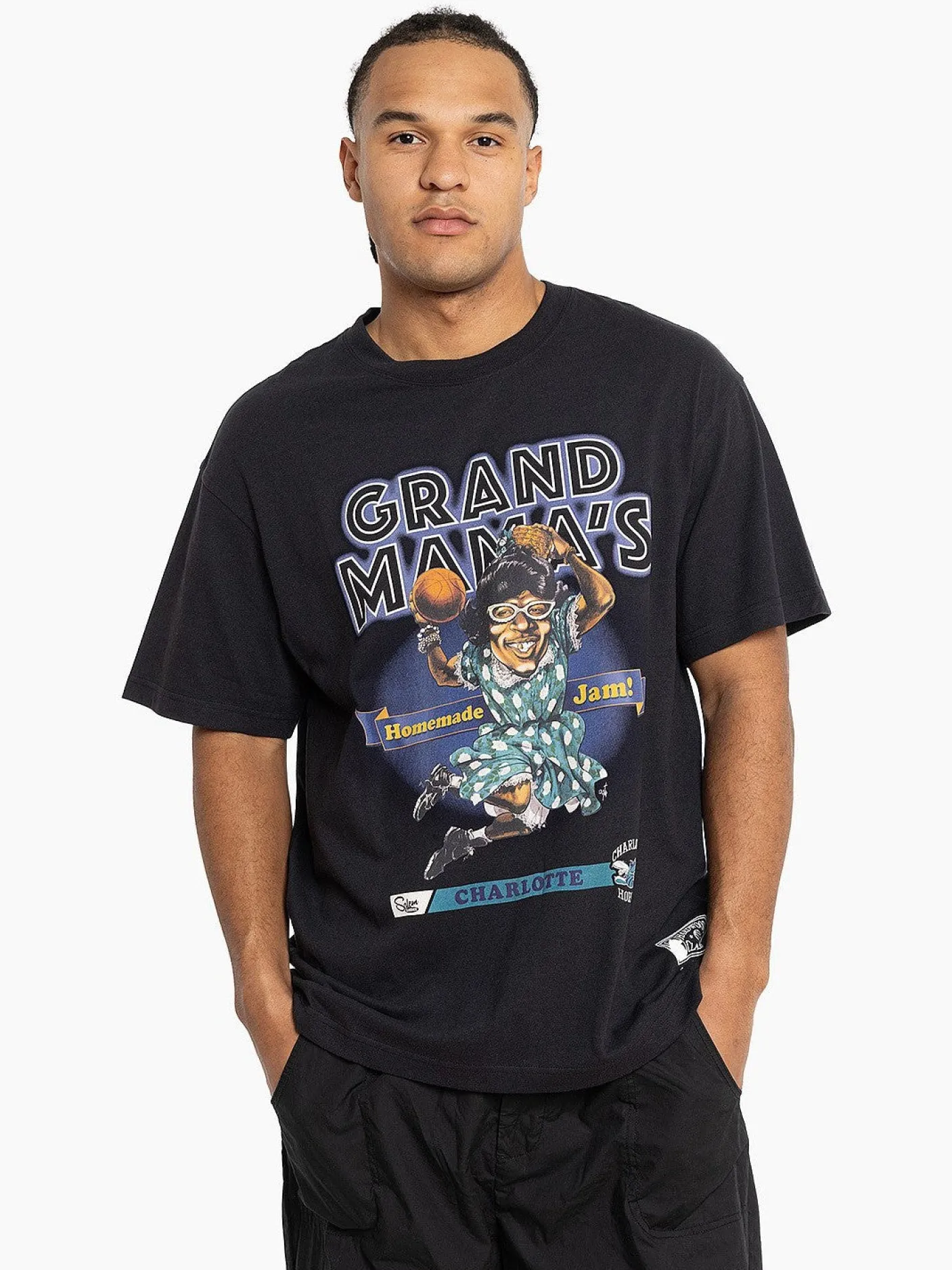 Mitchell & Ness Tees & Singlets-Charlotte Hornets Grand Mamas Tee