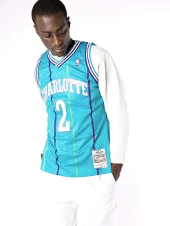 Mitchell & Ness Nba Jerseys|Tees & Singlets-Charlotte Hornets Larry Johnson 92-93 Swingman Jersey