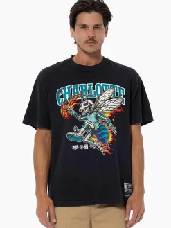 Mitchell & Ness Tees & Singlets-Charlotte Hornets On Fire Tee