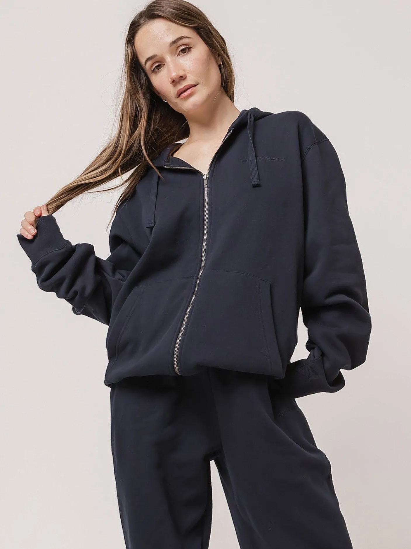 Women The Joggers Club Hoodies & Crews|Hoodies & Crews-Classic Full Zip In Midnight Navy
