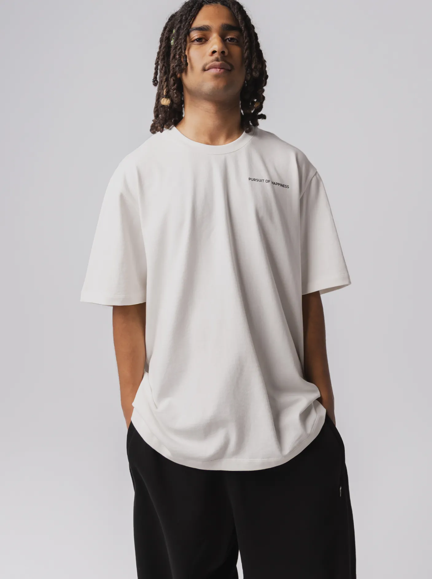 Pursuit of Happiness Tees & Singlets-Classic Logo Heavyweight Track Tee in Off-White