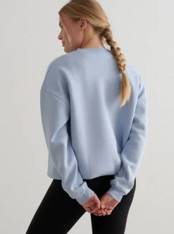 Women Aimn Hoodies & Crews-Cloudy Blue Serif Sweatshirt