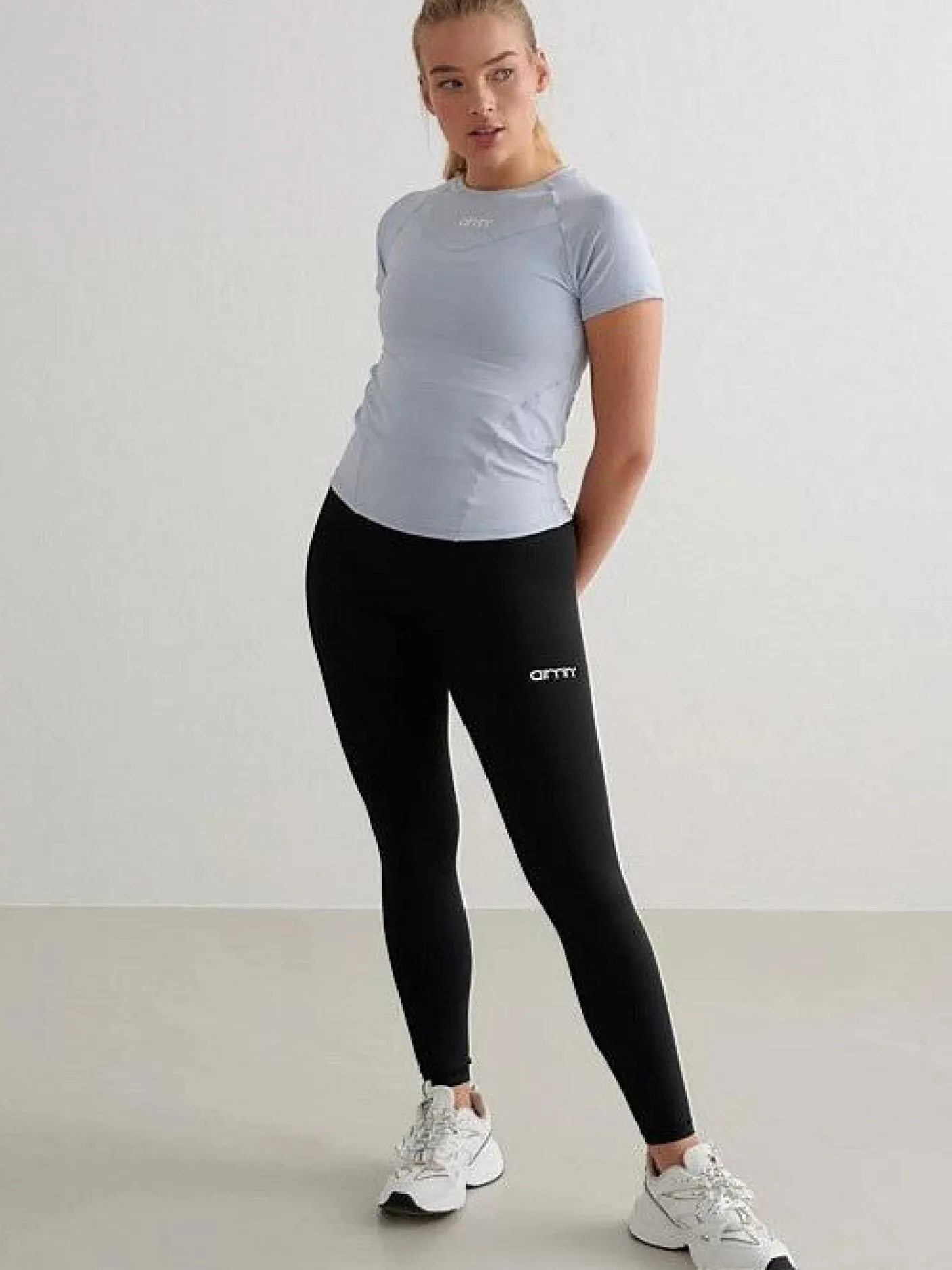 Women Aimn Running|Tees & Tanks-Cloudy Blue Soft Basic Short Sleeve Top