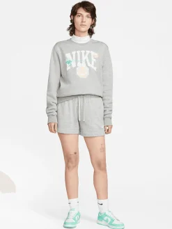 Women Nike Shorts-Club Fleece Mid-Rise Shorts