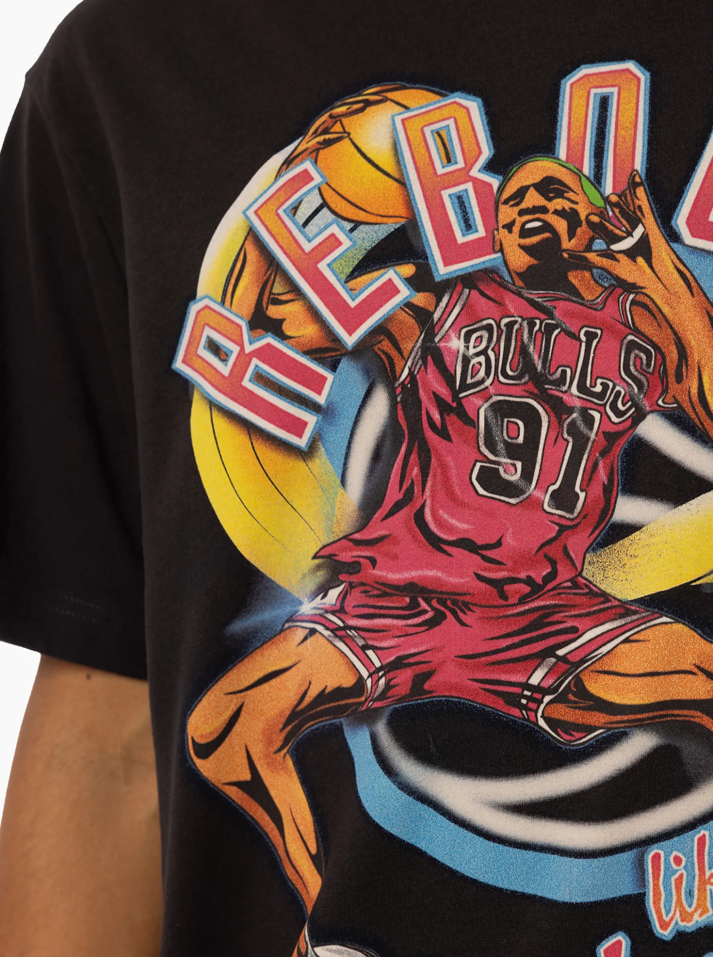 Mitchell & Ness Tees & Singlets-Dennis Rodman Rebound Edition Tee