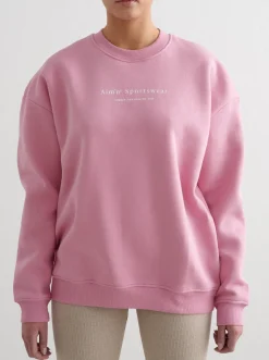 Women Aimn Hoodies & Crews-Desert Rose Serif Sweatshirt