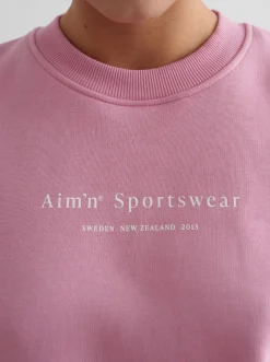 Women Aimn Hoodies & Crews-Desert Rose Serif Sweatshirt