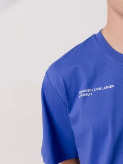 Pursuit of Happiness Tees & Singlets-Dream Big Track Tee in Royal Blue