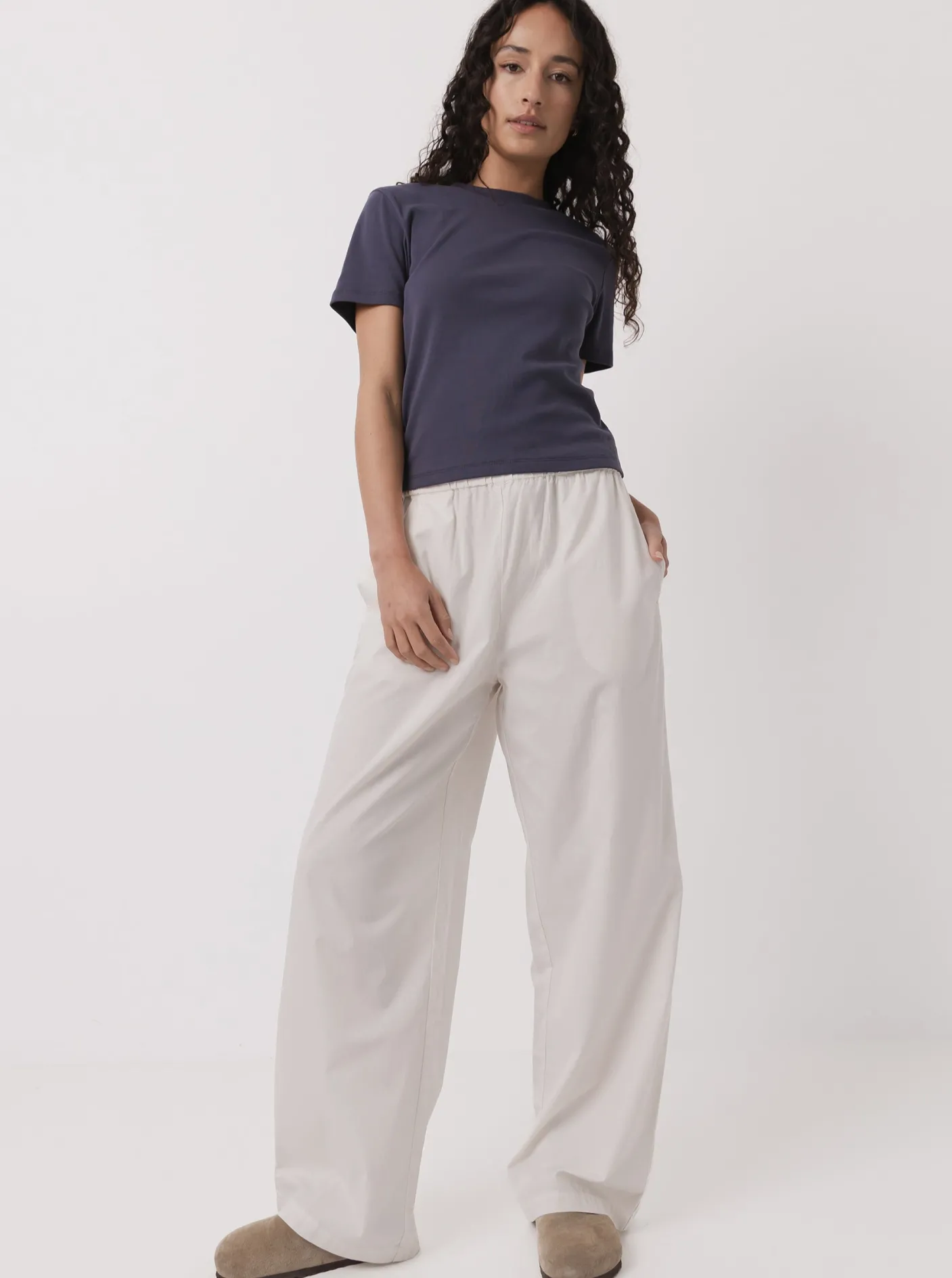Women Taylor Sport Pants & Sweats-Everyday Pants in Off White
