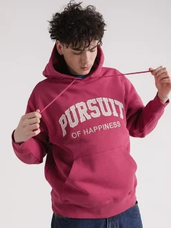 Pursuit of Happiness Hoodies & Crews-Heavyweight Pullover in Burnt Burgundy