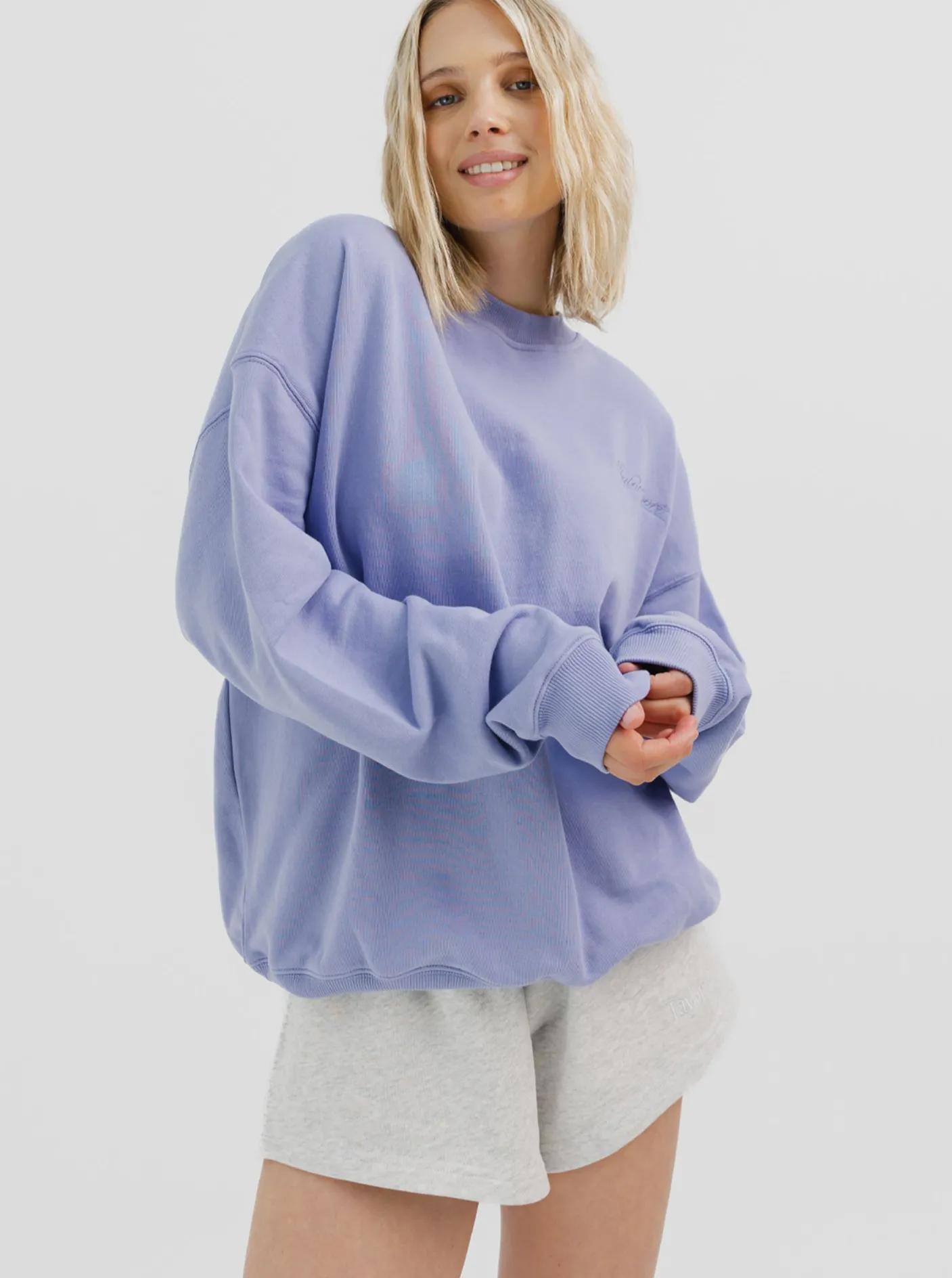 Women Taylor Sport Hoodies & Crews-Heritage Crew In Periwinkle