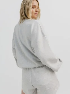 Women Taylor Sport Hoodies & Crews-Heritage Crew In Snow Marle