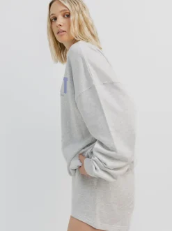 Women Taylor Sport Hoodies & Crews-Heritage Crew In Snow Marle