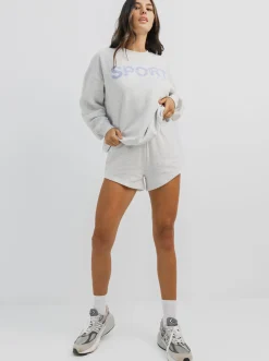 Women Taylor Sport Hoodies & Crews-Heritage Crew In Snow Marle