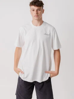 Pursuit of Happiness Tees & Singlets-Hole In One Classic Track Tee in Off White