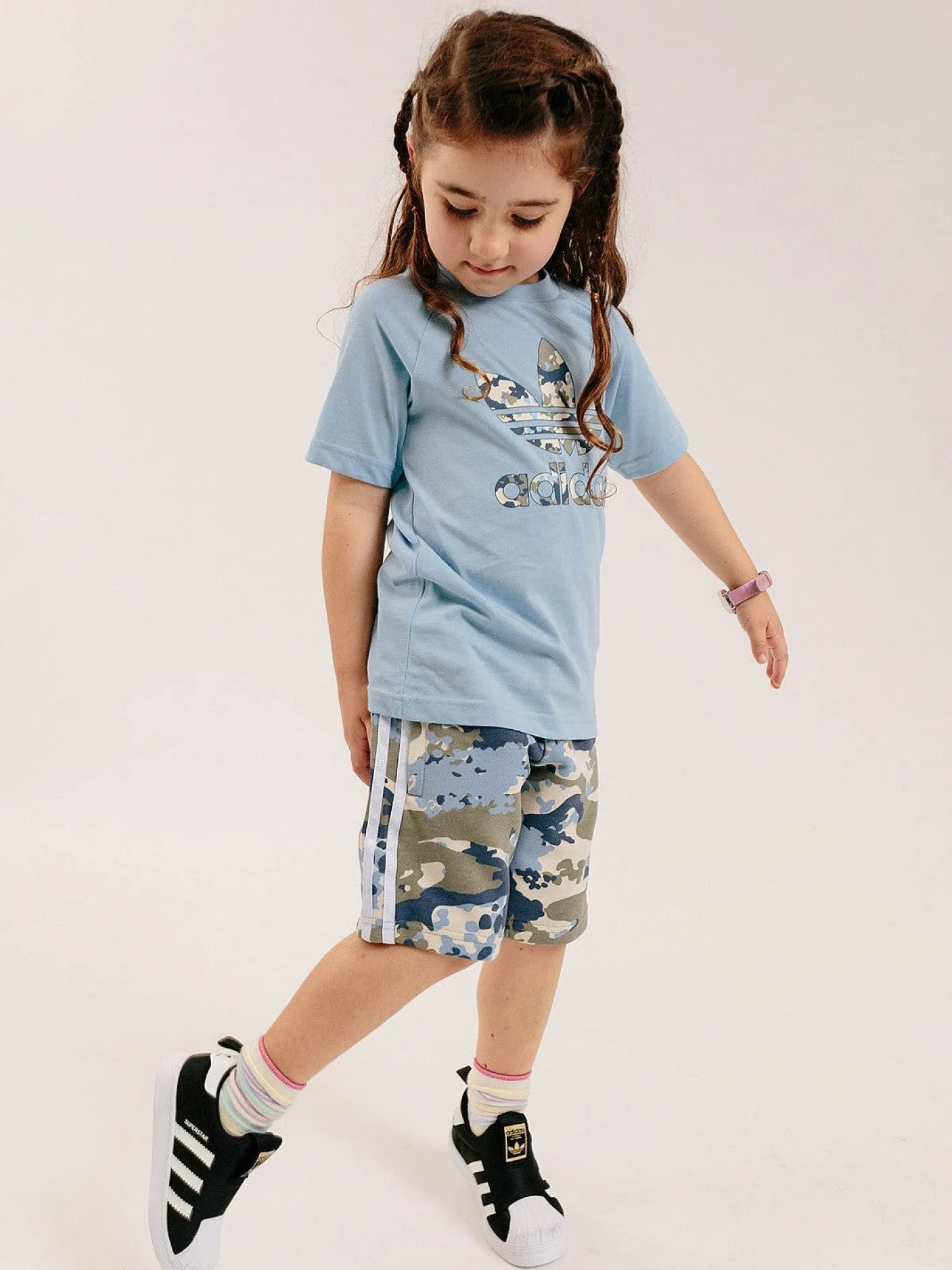 Kids adidas Originals Sets|Tees-J Short Tee Set - Clear Sky