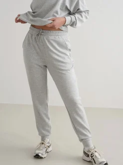 Women Aimn Pants|Pants & Sweats-Light Grey Melange Comfy Modal Pants
