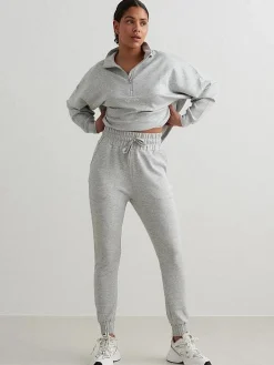 Women Aimn Pants|Pants & Sweats-Light Grey Melange Comfy Sweatpants