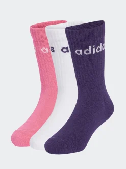 adidas Socks & Underwear-Linear Crew Socks 3 Pack Kids