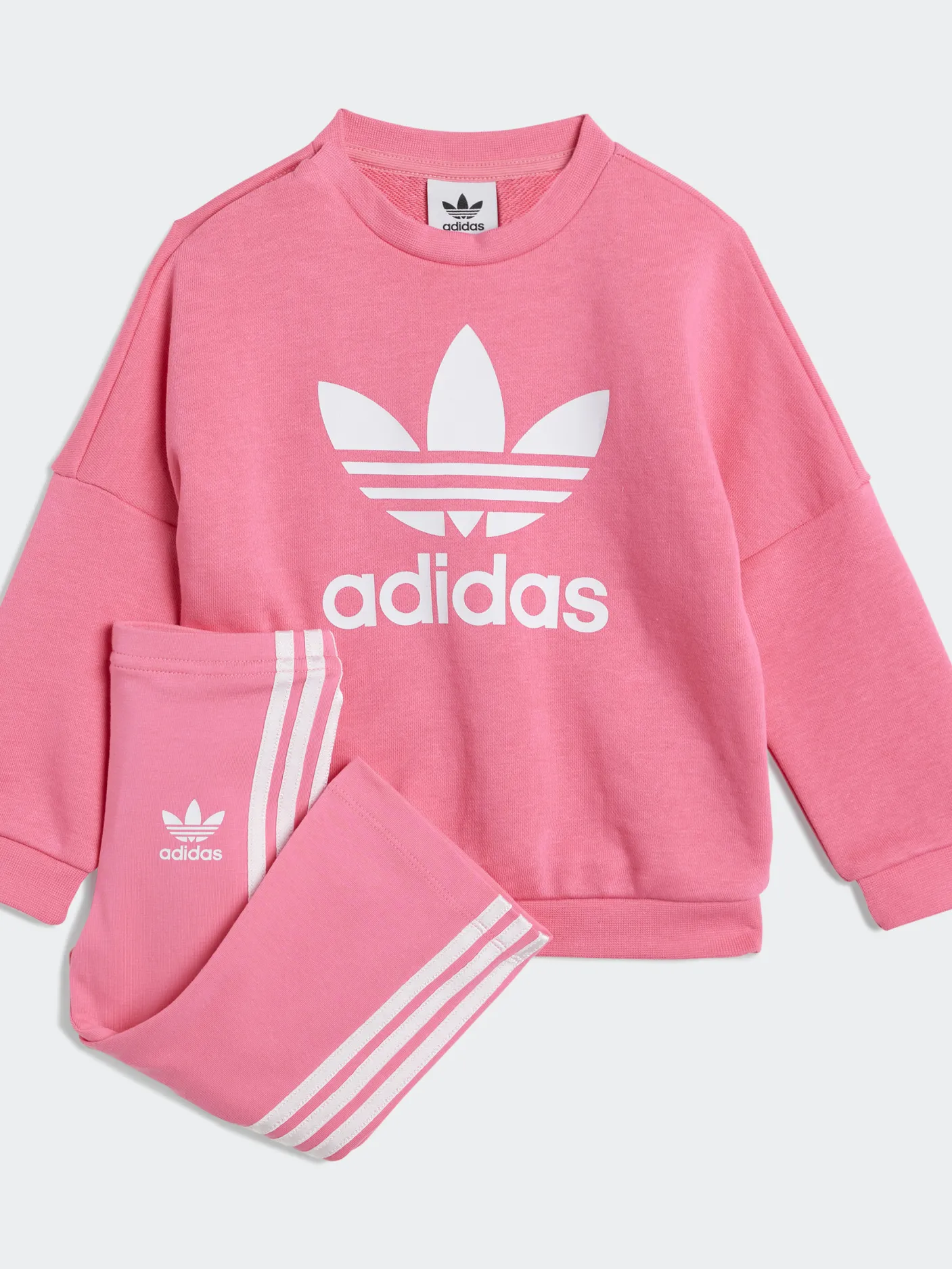 Kids adidas Originals Sets-Loose Crew Flared Leggings Set Infants