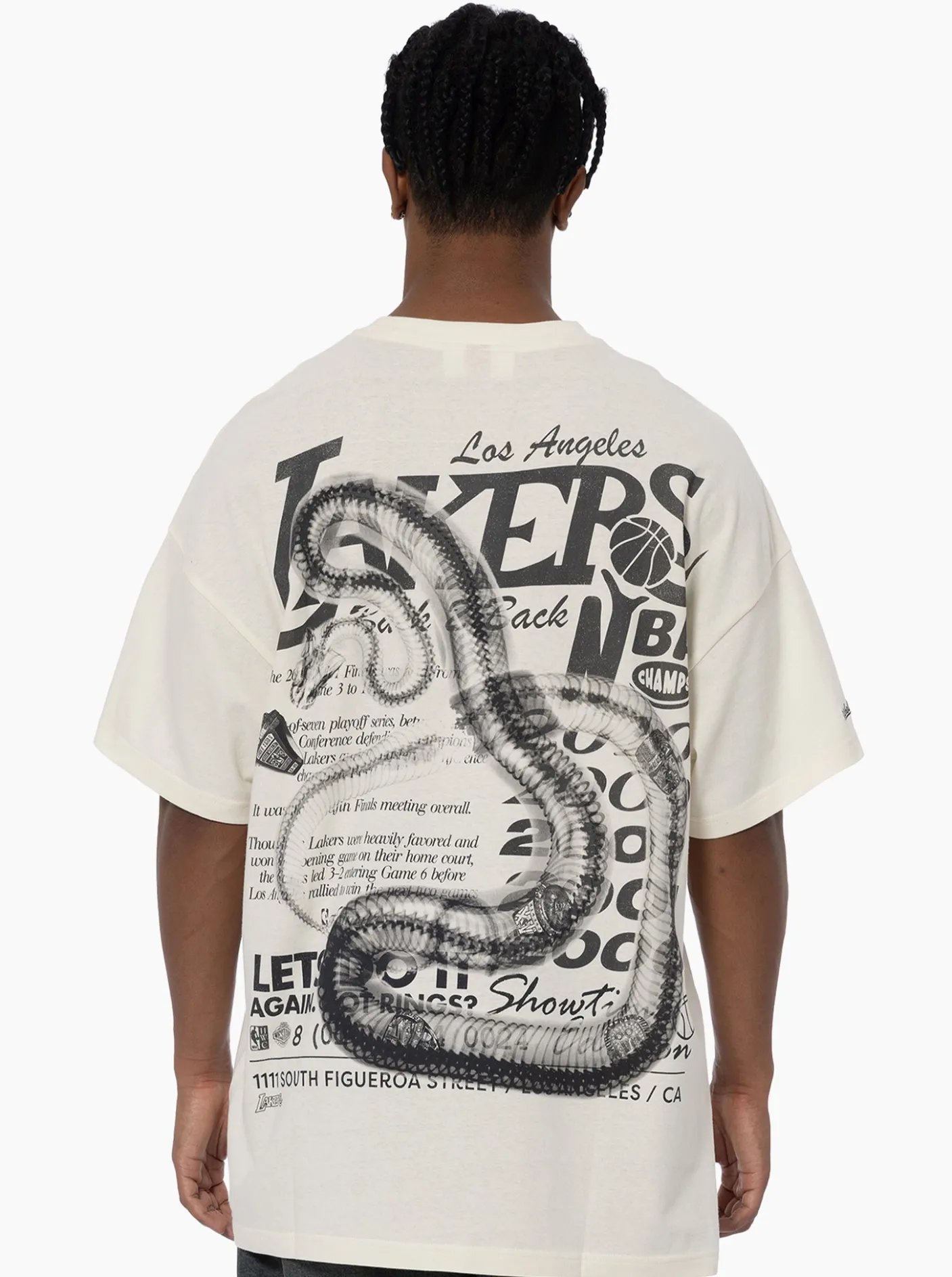 Mitchell & Ness Tees & Singlets-Los Angeles Lakers Radiograph Rings Tee