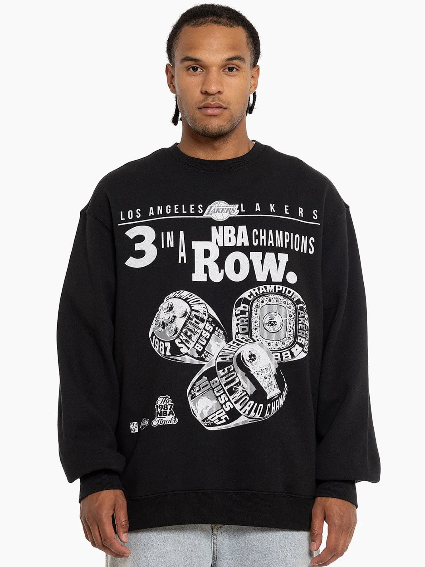 Mitchell & Ness Nba Apparel|Hoodies & Crews-Los Angeles Lakers Rings Crew