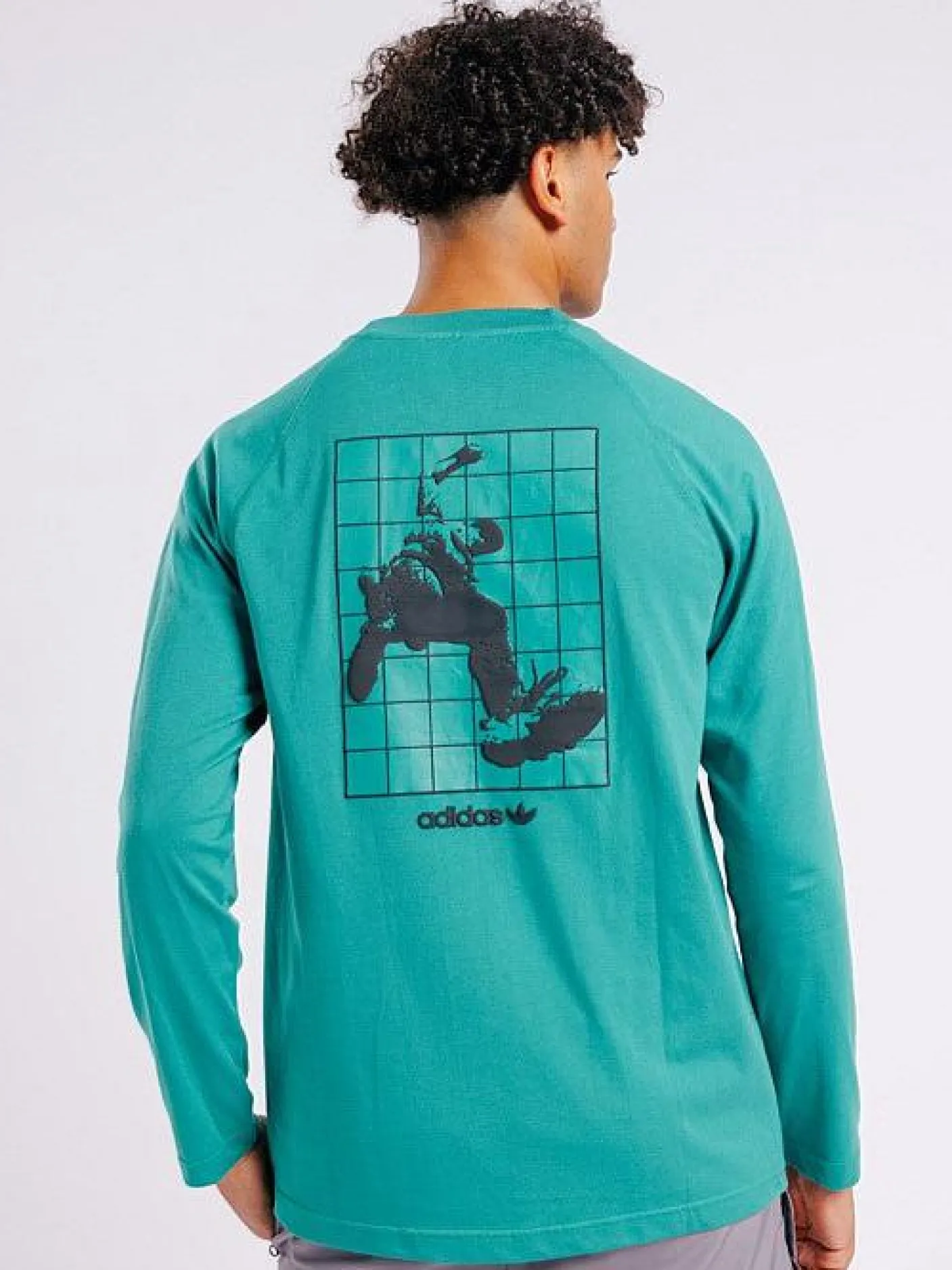 adidas Originals Tees & Singlets-M GRFX LS Tee - Active Green