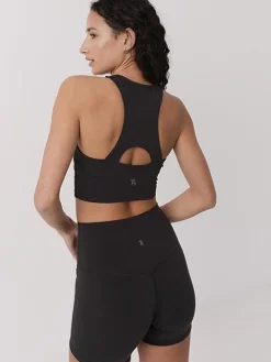 Women Taylor Sport Running|Sports Bras-Mellow Longline Bra in Black