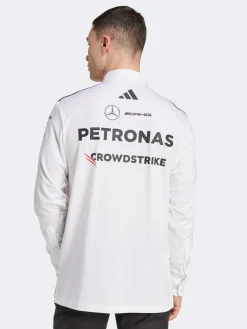 adidas Sportswear Polos & Shirts-Mercedes AMG Petronas Formula One Team Long Sleeve Polo Shirt