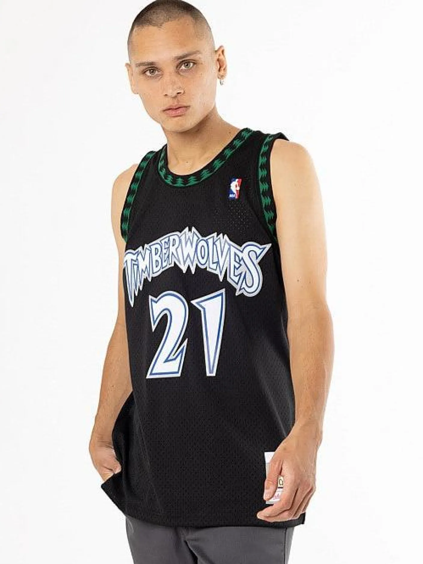 Mitchell & Ness Nba Jerseys|Tees & Singlets-Minnesota Timberwolves 97-98 Kevin Garnett Swingman Jersey