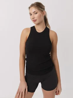 Women Taylor Sport Performance-Movement Tank in Black