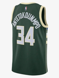 Nike Nba Jerseys-NBA Milwaukee Bucks Giannis Antetokounmpo #34 Icon Edition Swingman Jersey