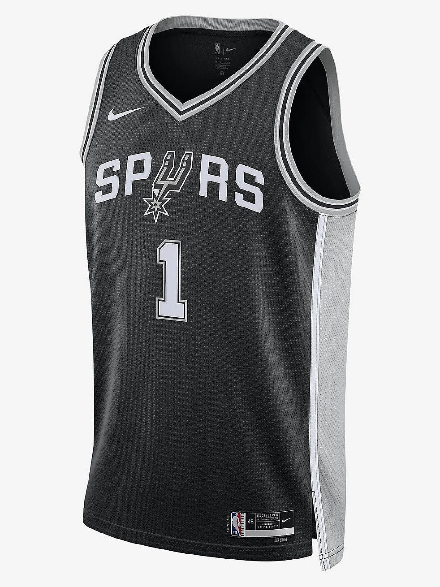 Nike Nba Jerseys-NBA San Antonio Spurs Victor Wembanyama No1 Icon Edition Swingman Jersey