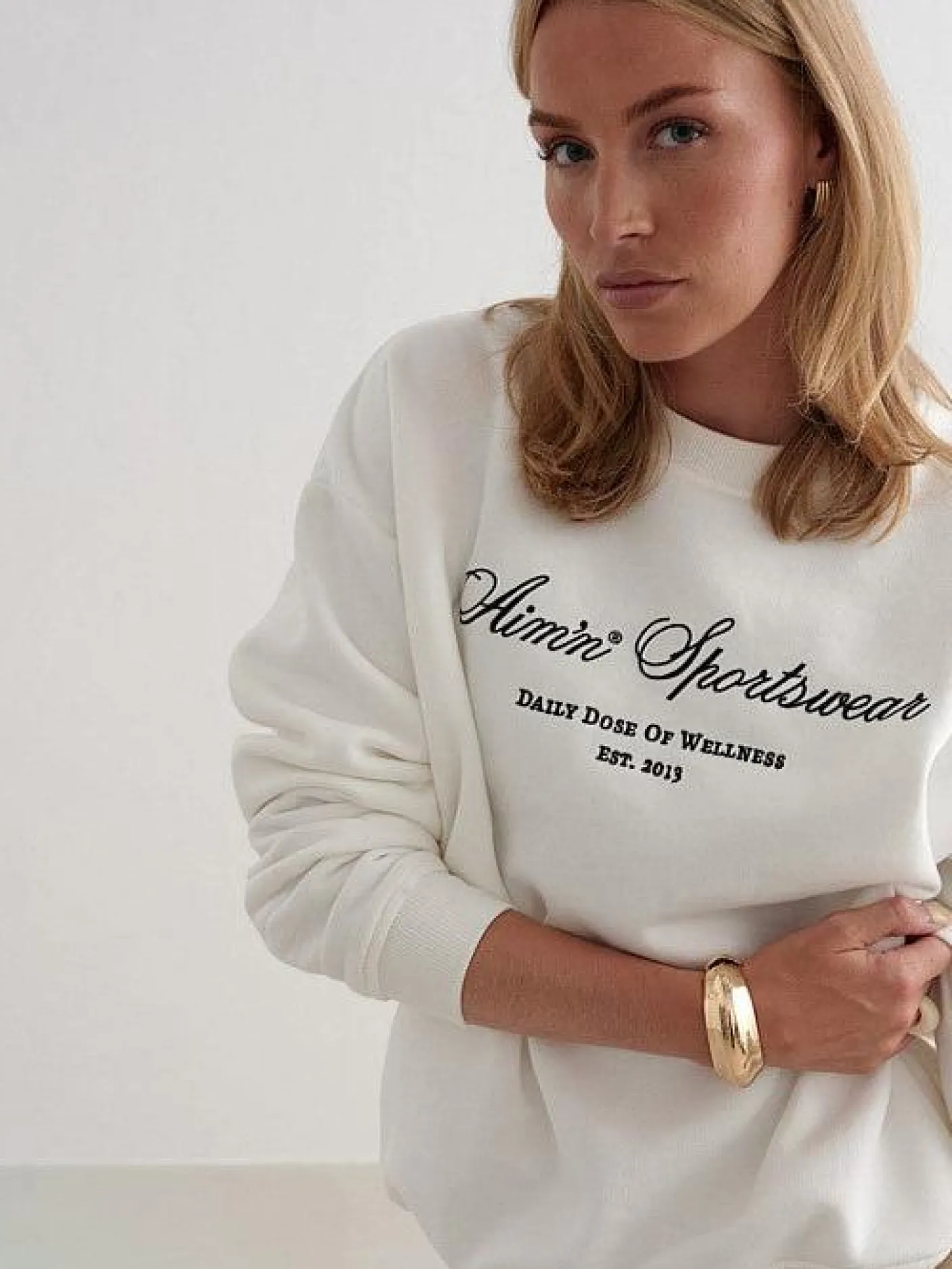 Women Aimn Hoodies & Crews-Off White Heritage Sweatshirt