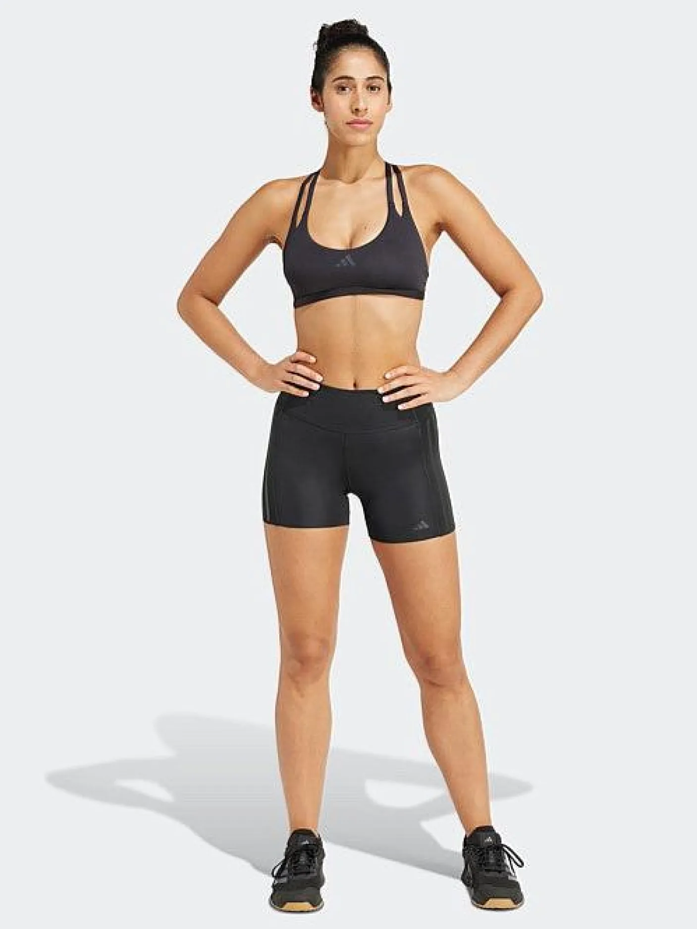 Women adidas Shorts-Optime 4" Raw-Cut-Hem Short Leggings