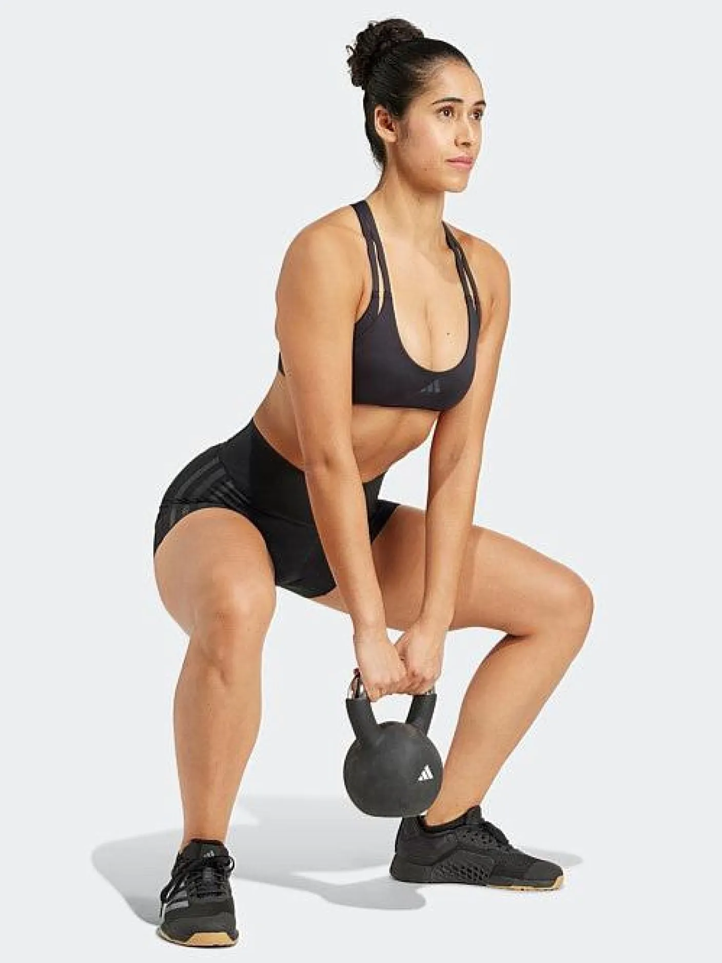 Women adidas Shorts-Optime 4" Raw-Cut-Hem Short Leggings